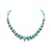 Women's Necklace 925 Sterling Silver beads blue turquoise stones P 399